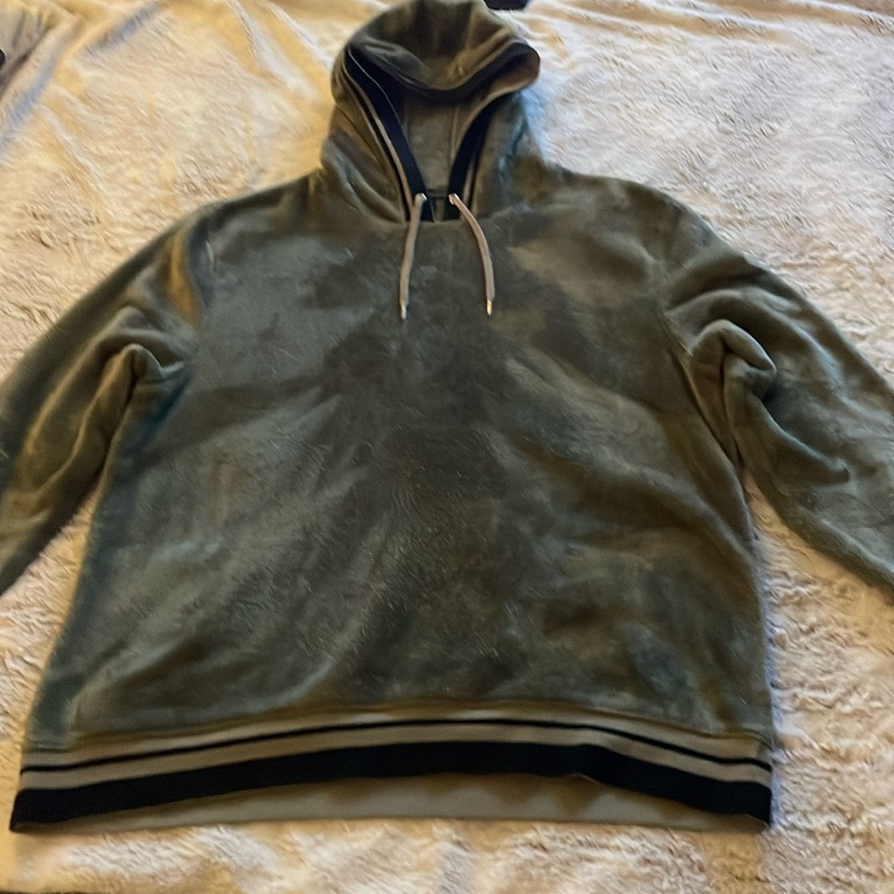 INC Sherpa Hoodie XL Green